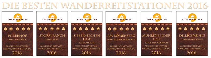 Country-Reiten.de zeichnet die besten Wanderreitstationen 2016 aus