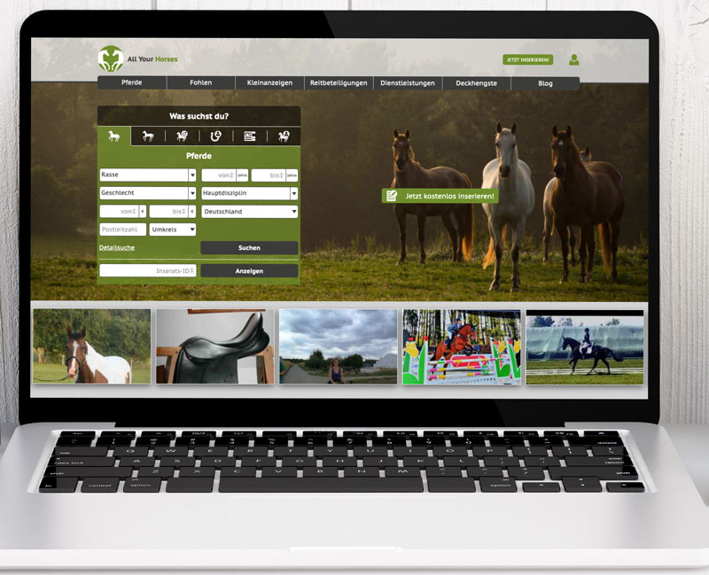 4All Your Horses Startseite Laptop web